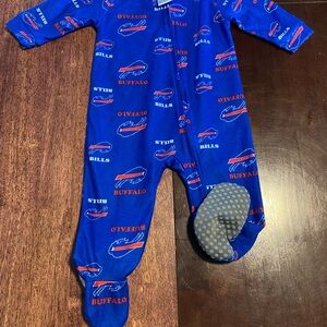 NFL Blue Buffalo Bills Kids Footed One-Piece Pajamas